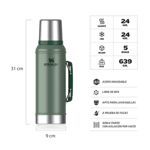 Combo Stanley Termo 950Ml + Mate 236Ml + Bombilla Spoon