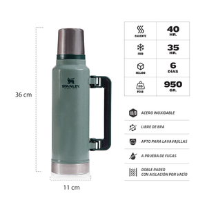 Termo Stanley Clasico Asa Plegable | 1.4 lts.