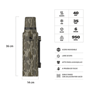 Termo Stanley Clasico 1.4 Lts. Asa Plegable Camuflado