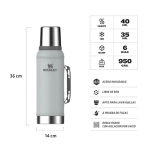 Termo Stanley Clasico Con Manija Y Tapon Cebador | 950 ml.